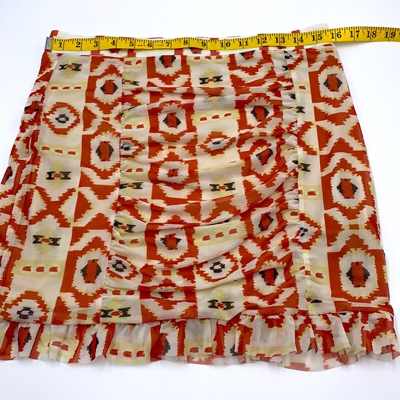Free People Romi Ruched Mesh Skirt Size Large - Picture 9 of 13